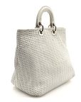 Lambskin Woven D1OR Tote White