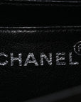 Canvas Quilted Letter Printed Flap Black