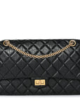 Aged Calfskin Quilted 2.55 Reissue 226 Flap Black