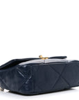Lambskin Quilted Medium CHNL 19 Flap Navy Blue