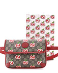 GG Supreme Monogram Apple Interlocking G Belt Bag Beige Multicolor Lobster Red