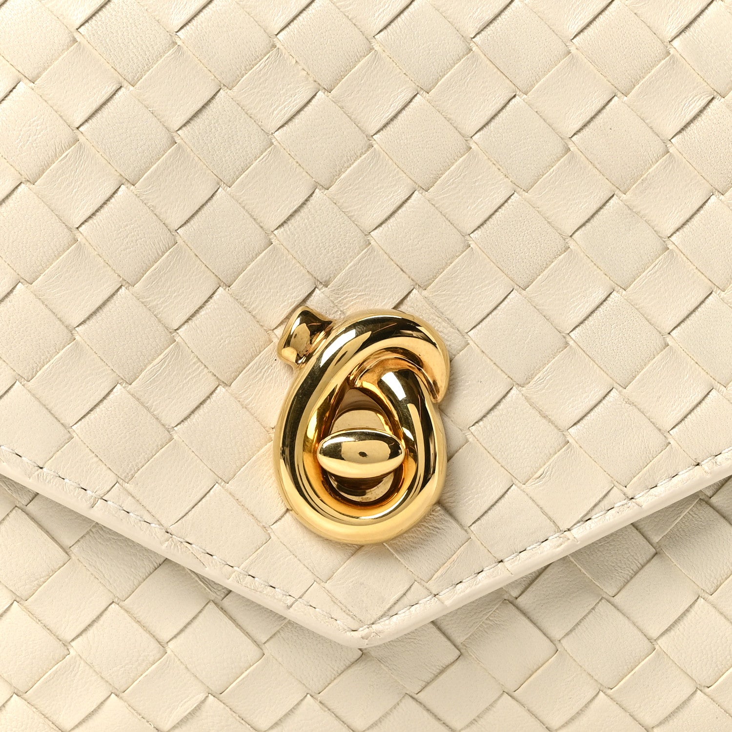 Nappa Intrecciato Knot Lock Top Handle Crossbody Bag Sea Salt