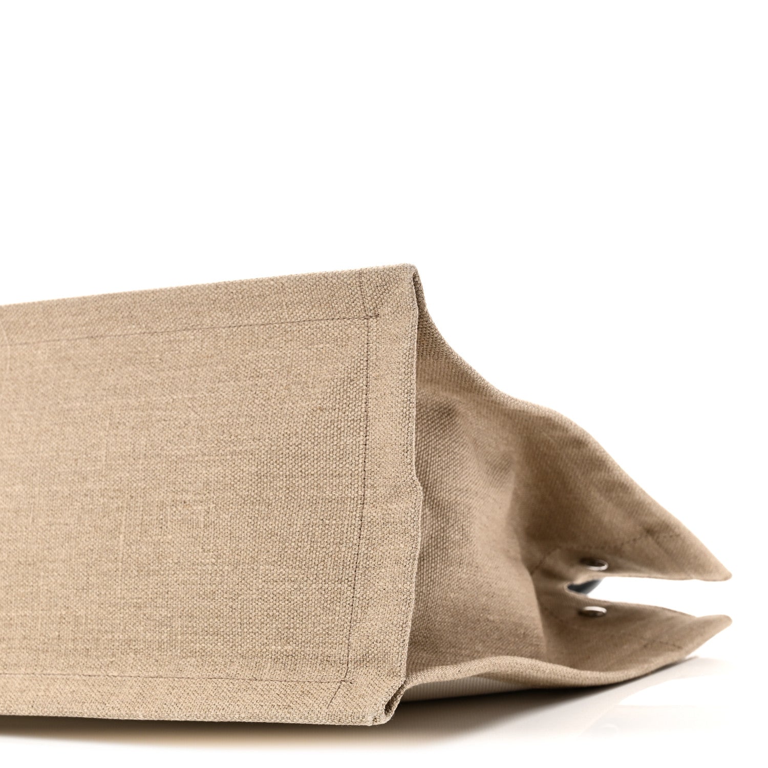 Linen Calfskin Small Rive Gauche Tote Greggio Natural