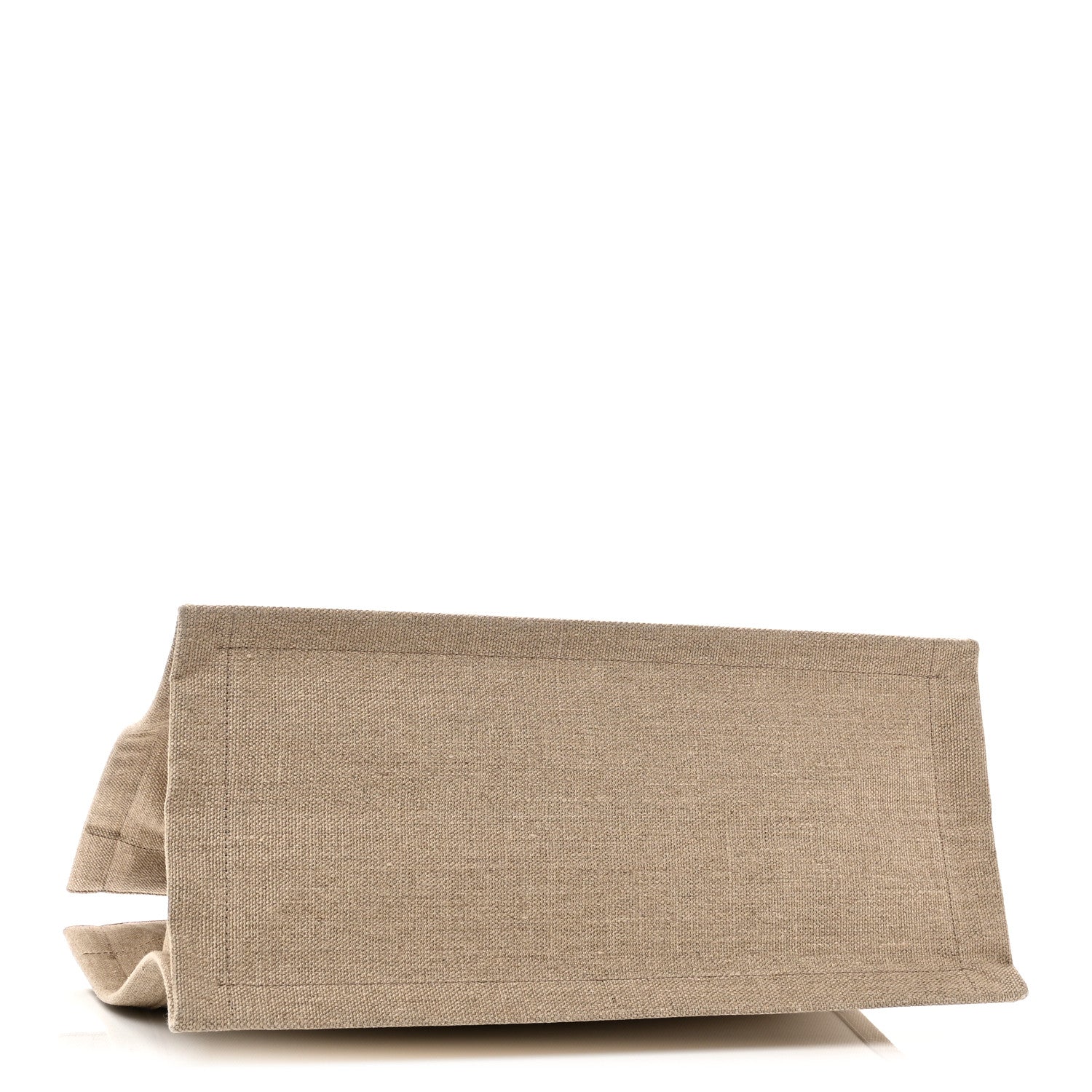 Linen Calfskin Small Rive Gauche Tote Greggio Natural
