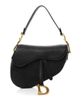 Grained Calfskin Saddle Bag Black