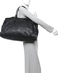 Arena Lambskin Brass Hardware Le City Travel Bag Black
