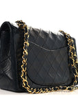 Lambskin Quilted Small Double Flap Black