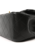 Lambskin Quilted Jumbo Double Flap Black