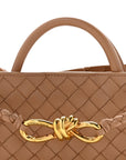 Nappa Intrecciato Small Andiamo Shoulder Bag Biscuit