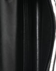 Grain De Poudre Matelasse Chevron Monogram Envelope Chain Wallet Black