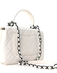 Lambskin Quilted Small Trendy CC Dual Handle Flap Bag White