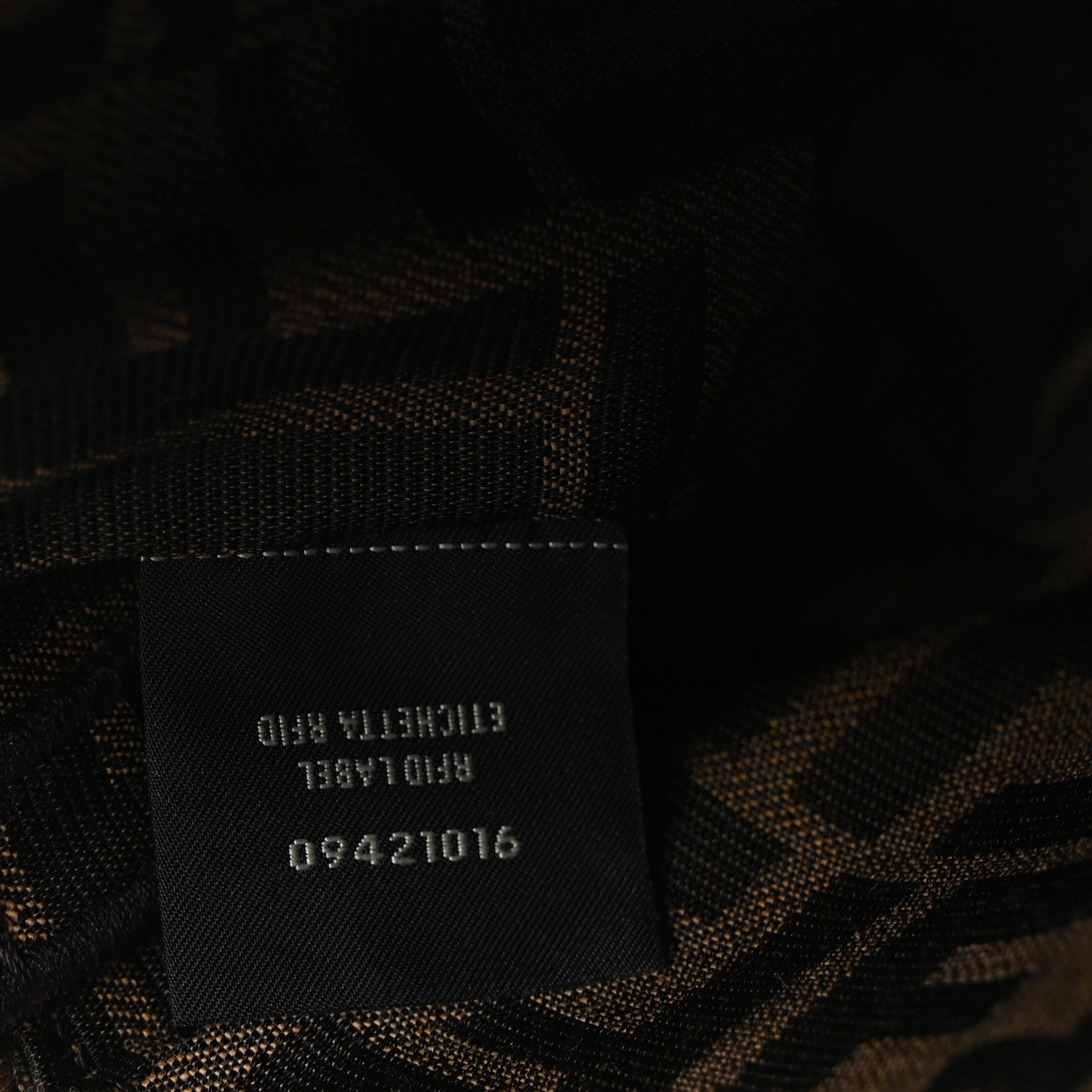 Fabric Jacquard FF 1974 Mini Baguette Tobacco Moro Black