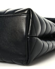 Calfskin Y Quilted Monogram Medium Loulou Chain Satchel Black
