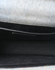 Denim Mixed Matelasse Triquilt Medium Monogram Envelope Satchel Blue