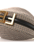 Wool Nappa Micro Houndstooth Nano FNDIgraphy Hobo Charm Beige Moro