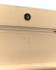 Caviar Quilted Wallet on Chain WOC Beige