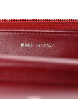 Lambskin Camellia Embossed Wallet on Chain WOC Red