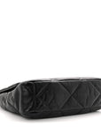Goatskin Quilted Large CHNL 19 Flap Black