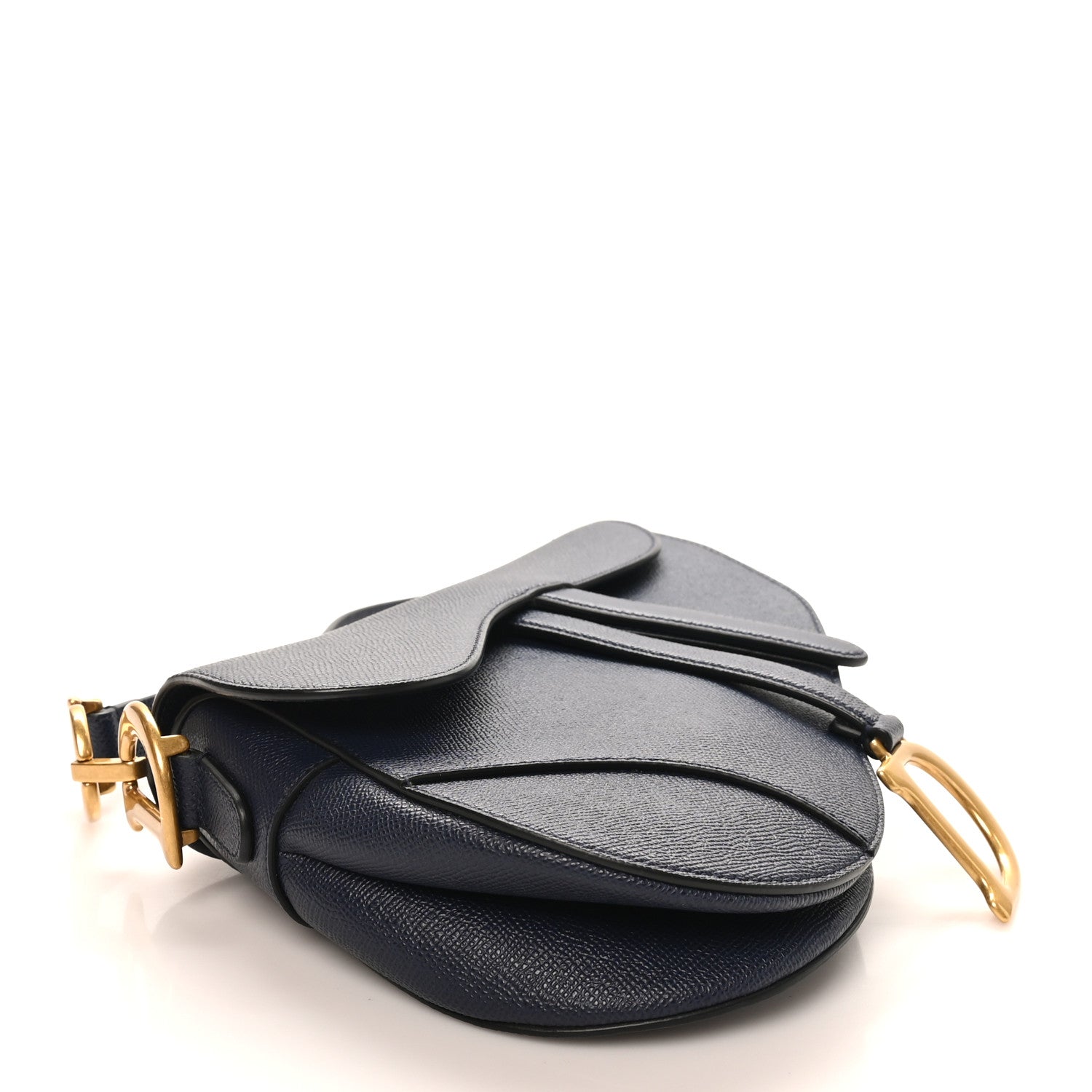 Grained Calfskin Saddle Bag Navy