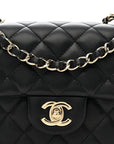 Lambskin Quilted Mini Rectangular Flap Black