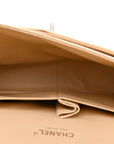 Caviar Quilted Jumbo Double Flap Light Beige