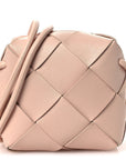 Lambskin Maxi Intrecciato Mini Cassette Camera Bag Macaroon