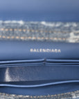 Denim BB Monogram Hourglass Chain Bag Blue