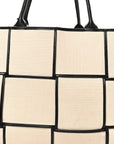 Canvas Maxi Intrecciato Large Arco Tote Beige Black