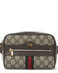 GG Supreme Monogram Web Small Ophidia Belt Bag 75 30 Dark Brown