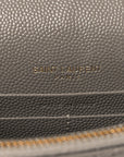 Grain De Poudre Matelasse Chevron Monogram Envelope Chain Wallet Fog