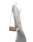 Caviar Quilted Crystal CC Wallet On Chain WOC Beige