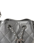 Metallic Caviar Quilted Mini CHNL 25 Handbag Anthracite
