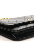 Caviar Quilted Wallet on Chain WOC Black
