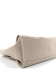 Mixed Fibers Calfskin Medium Deauville Tote Beige White