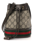 GG Supreme Monogram Web Mini Ophidia Bucket Bag Brown