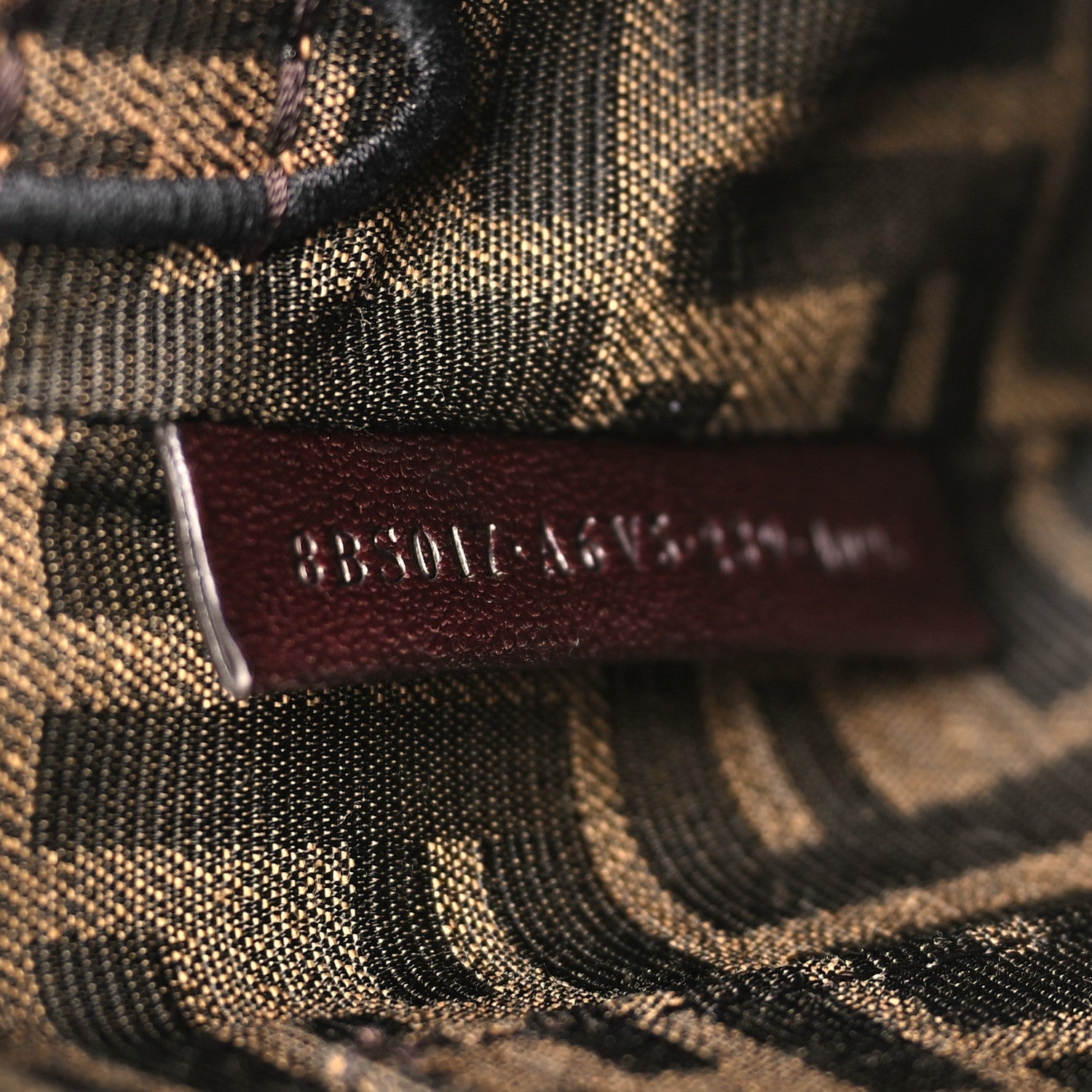 Fabric Jacquard FF 1974 Mini Baguette Tobacco Moro Black