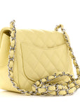 Lambskin Quilted Mini Square Flap Yellow
