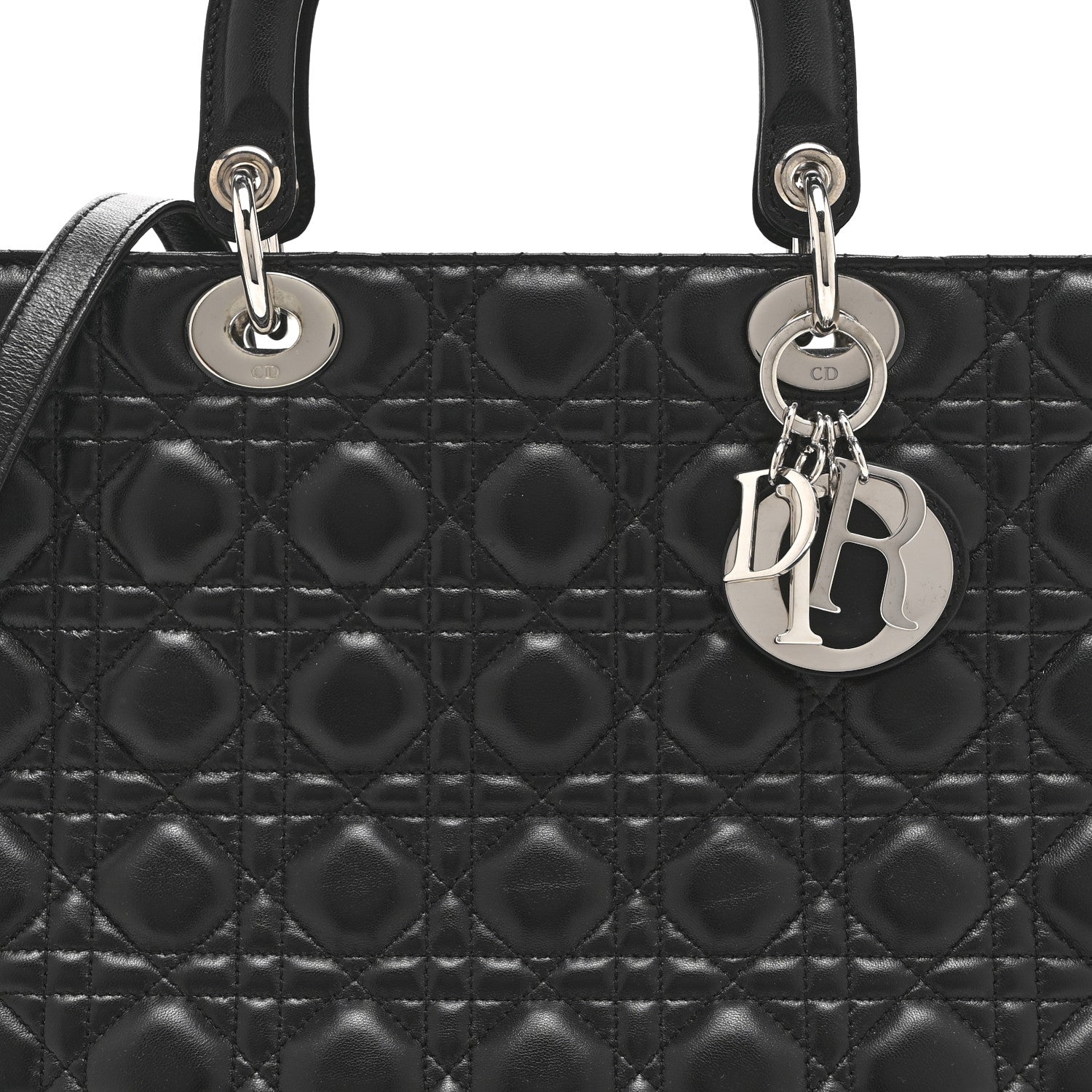 Lambskin Cannage Large Lady D1OR Black