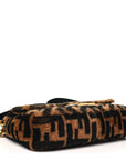 Shearling Vitello Dolce Macro FF 1974 Baguette Tobacco Black