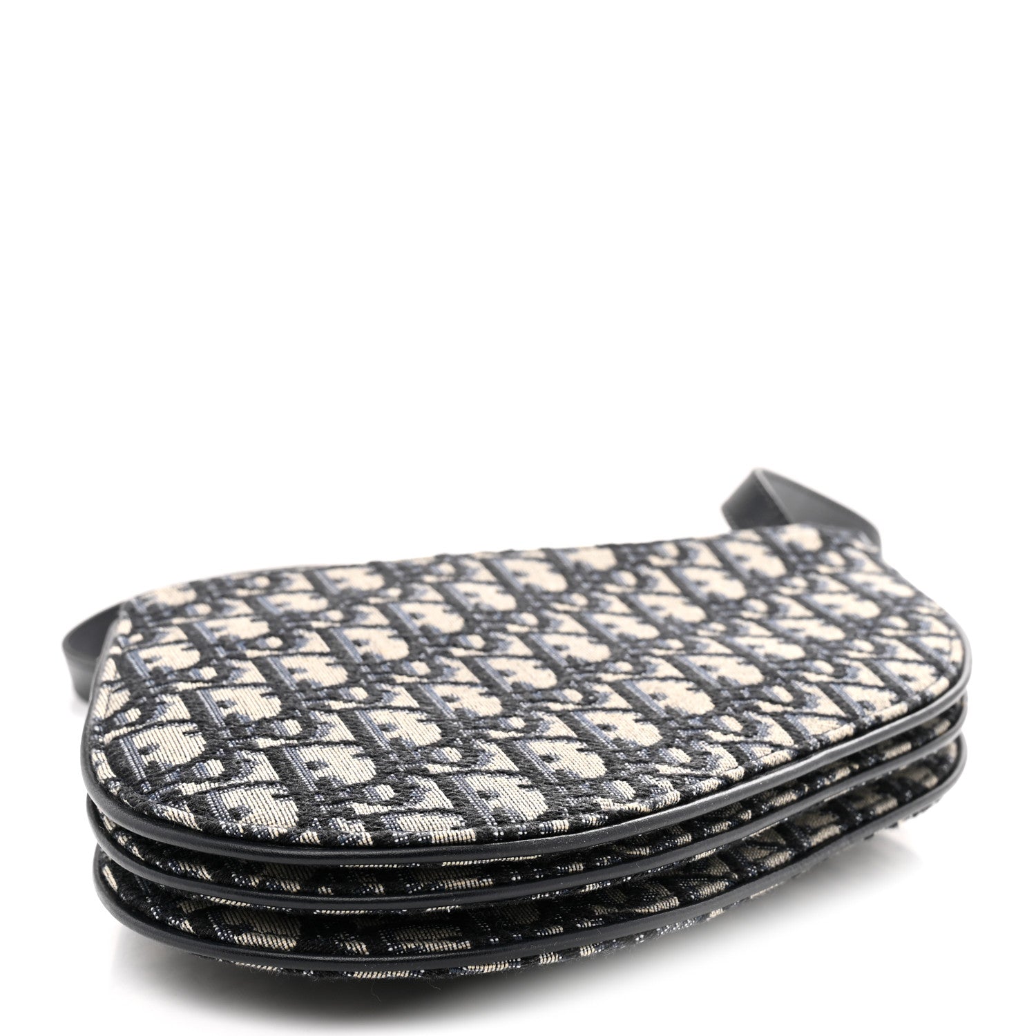 Oblique Saddle Pouch With Strap Navy Blue