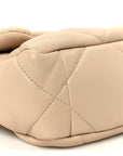 Shiny Goatskin Quilted Medium CHNL 19 Flap Beige