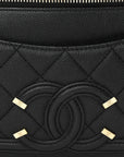 Caviar Quilted Filigree Waist Bag Black