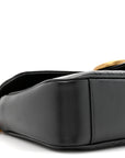 Calfskin Matelasse Small GG Marmont Shoulder Bag Black