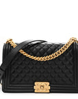 Caviar Quilted New Medium Boy Flap Black