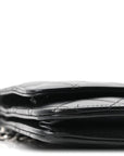Lambskin Quilted Wallet On Chain WOC Black