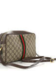 GG Supreme Monogram Web Small Ophidia Shoulder Bag Brown