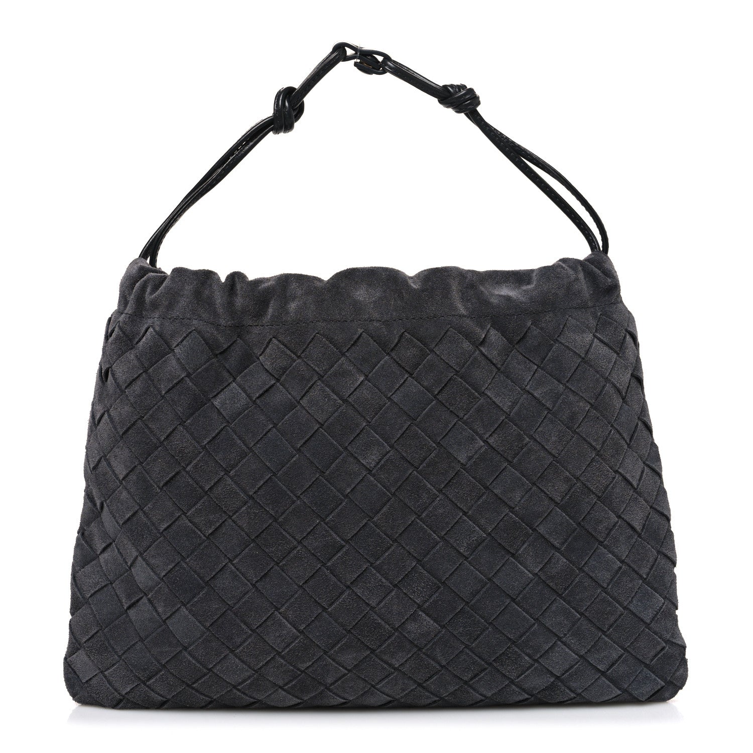 Suede Calfskin Intrecciato Medium Dustbag Grey