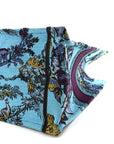 Canvas Embroidered Large Toile de Jouy Voyage Book Tote Celestial Blue
