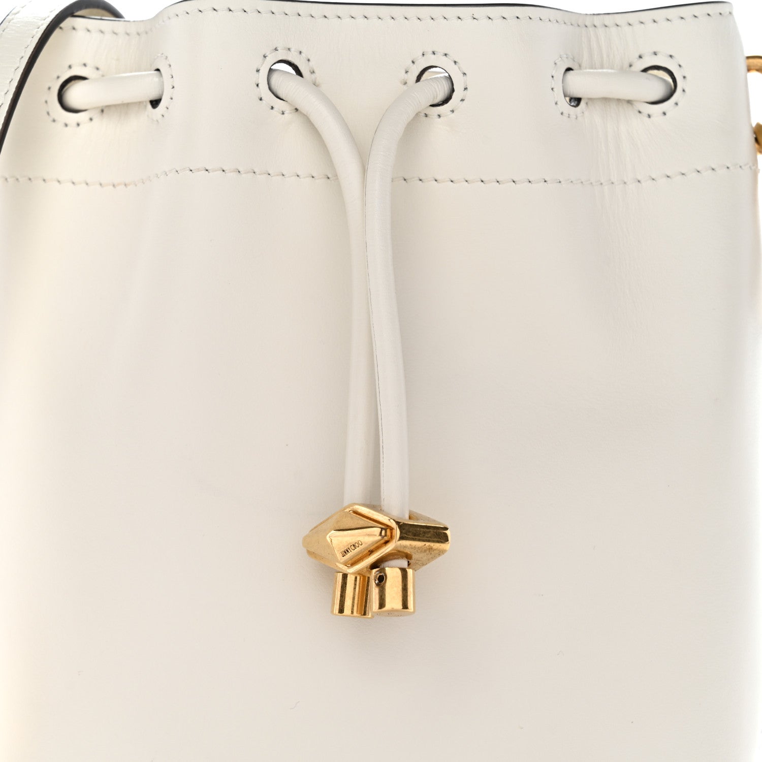 Soft Shiny Calfskin Mini Bon Bon N/S Bucket Bag Latte