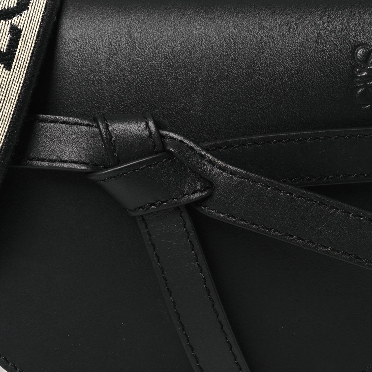 Calfskin Jacquard Mini Gate Dual Bag Black